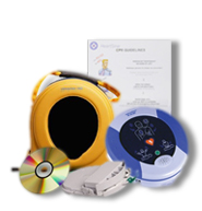 Samaritan&reg; PAD - Public Access Defibrillator for First Responders.  The Samaritan&reg; AED  (Automatic External Defibrillator comes with 1 pair of electrode aed pads and 1 battery pack, 1 user manual, instruction, training toolkit CD, Data cable, soft shell carry case and a 7 year warranty